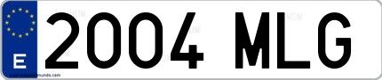 Ejemplo de matrícula española 2004 MLG