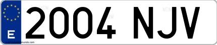 Ejemplo de matrícula española 2004 NJV