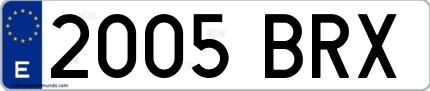 Ejemplo de matrícula española 2005 BRX