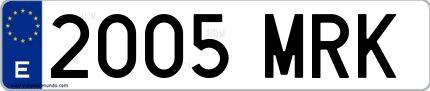 Ejemplo de matrícula española 2005 MRK