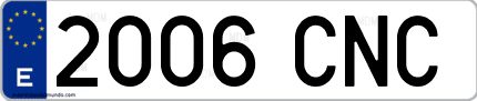 Ejemplo de matrícula de coche ordinaria 2006 CNC