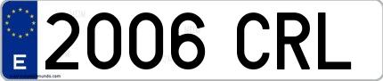 Ejemplo de matrícula española 2006 CRL