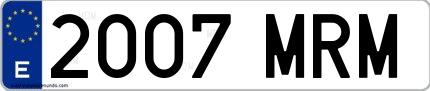 Ejemplo de matrícula española 2007 MRM
