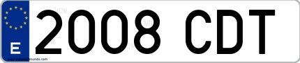 Ejemplo de matrícula española 2008 CDT