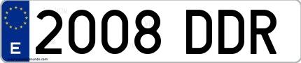 Ejemplo de matrícula española 2008 DDR