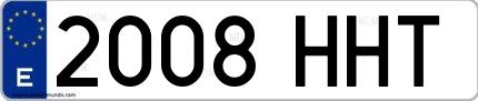 Ejemplo de matrícula española 2008 HHT