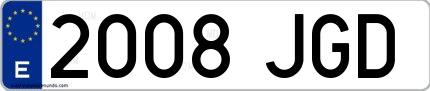 Ejemplo de matrícula española 2008 JGD
