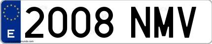 Ejemplo de matrícula española 2008 NMV