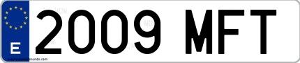 Ejemplo de matrícula española 2009 MFT