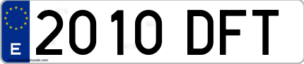 Ejemplo de matrícula de coche ordinaria 2010 DFT