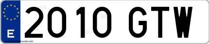 Ejemplo de matrícula española 2010 GTW