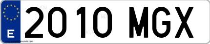 Ejemplo de matrícula española 2010 MGX