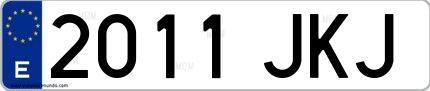 Ejemplo de matrícula española 2011 JKJ