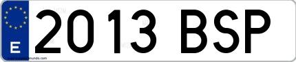Ejemplo de matrícula española 2013 BSP
