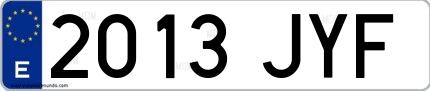 Ejemplo de matrícula española 2013 JYF