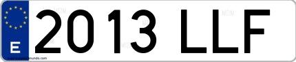 Ejemplo de matrícula española 2013 LLF