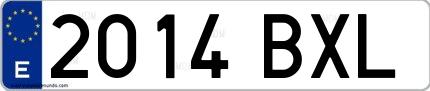 Ejemplo de matrícula española 2014 BXL