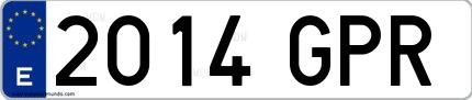 Ejemplo de matrícula española 2014 GPR