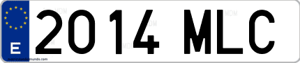 Ejemplo de matrícula de coche ordinaria 2014 MLC