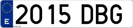 Ejemplo de matrícula española 2015 DBG