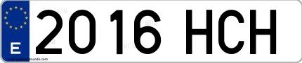 Ejemplo de matrícula española 2016 HCH