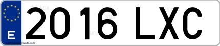Ejemplo de matrícula española 2016 LXC