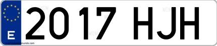 Ejemplo de matrícula española 2017 HJH