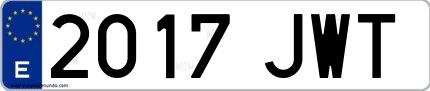 Ejemplo de matrícula española 2017 JWT