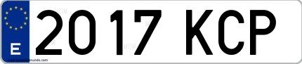 Ejemplo de matrícula española 2017 KCP