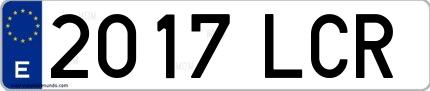 Ejemplo de matrícula española 2017 LCR