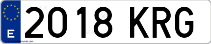 Ejemplo de matrícula de coche ordinaria 2018 KRG