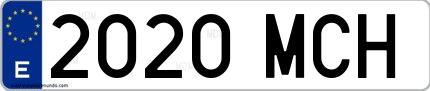 Ejemplo de matrícula española 2020 MCH
