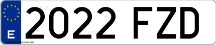 Ejemplo de matrícula española 2022 FZD