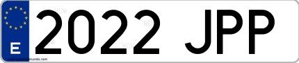 Ejemplo de matrícula española 2022 JPP