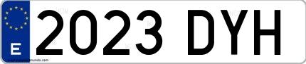 Ejemplo de matrícula española 2023 DYH