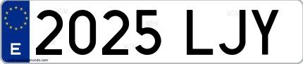 Ejemplo de matrícula española 2025 LJY
