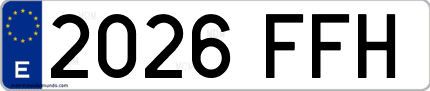 Ejemplo de matrícula de coche ordinaria 2026 FFH