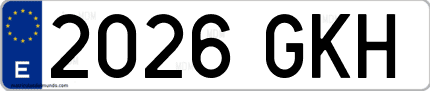 Ejemplo de matrícula de coche ordinaria 2026 GKH