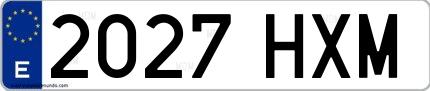 Ejemplo de matrícula española 2027 HXM