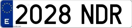 Ejemplo de matrícula española 2028 NDR