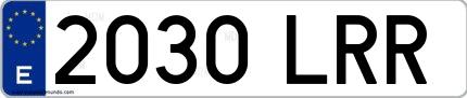 Ejemplo de matrícula española 2030 LRR