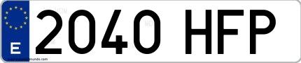 Ejemplo de matrícula española 2040 HFP
