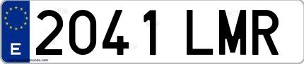 Ejemplo de matrícula española 2041 LMR