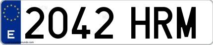 Ejemplo de matrícula española 2042 HRM