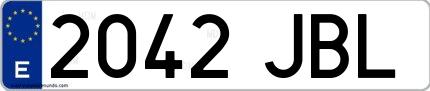 Ejemplo de matrícula española 2042 JBL