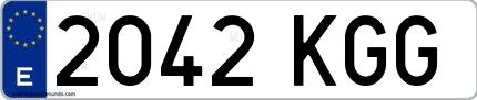Ejemplo de matrícula española 2042 KGG