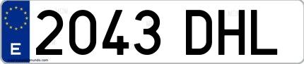 Ejemplo de matrícula española 2043 DHL