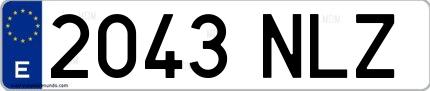 Ejemplo de matrícula española 2043 NLZ