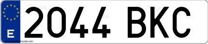 Ejemplo de matrícula española 2044 BKC