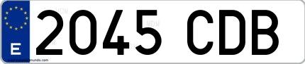 Ejemplo de matrícula española 2045 CDB